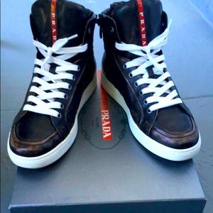 Prada leather high tops